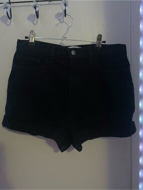 American Apparel Black High Waisted Denim Shorts